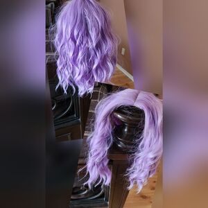 Lavender Long Adjustable Wavy Costume Wig, Approximately 15" Long
